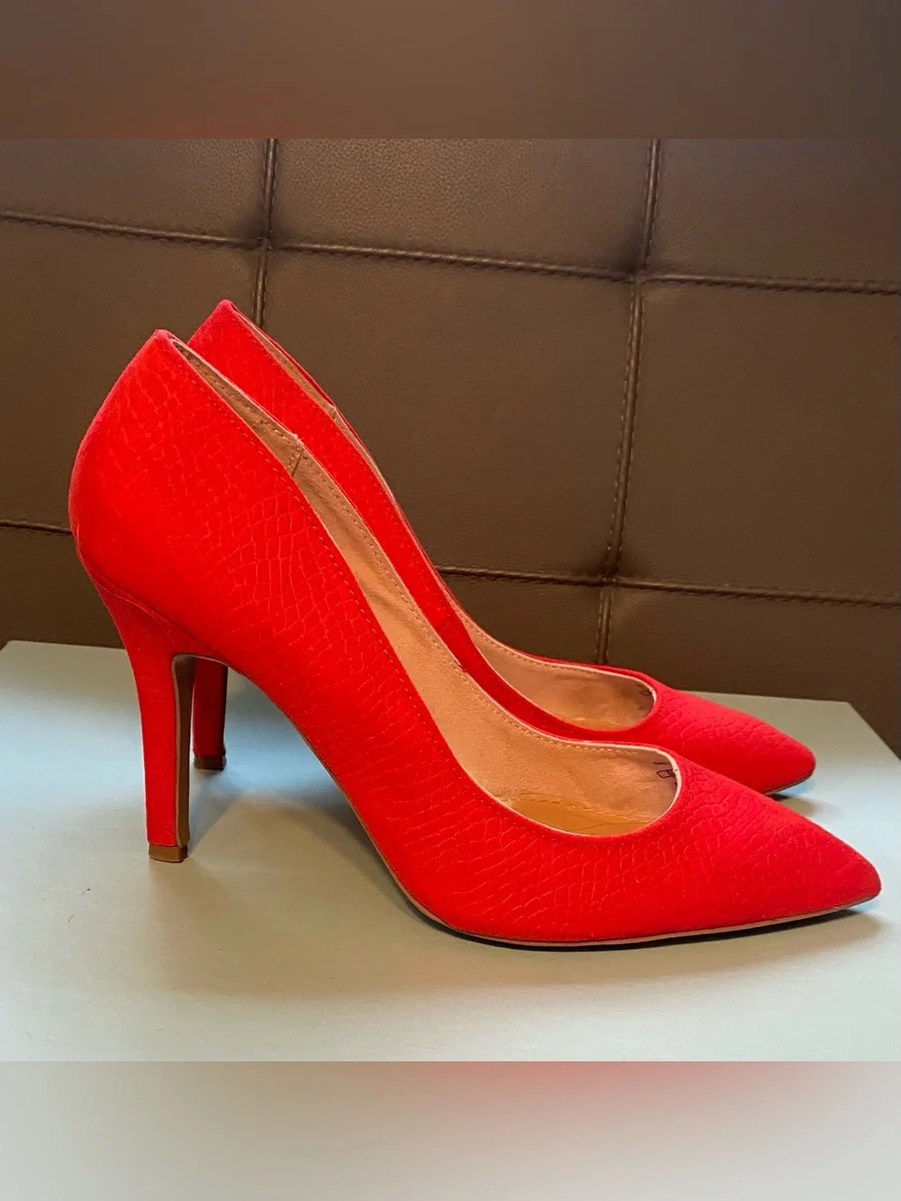 Bershka Red Pointed-Toe Stiletto Pumps